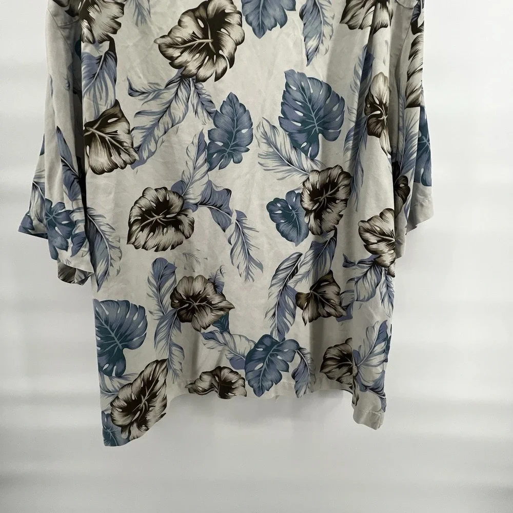 Pusser's West Indies Shirt Men XXL 100% Silk‎ Hawaiian Floral Short Sleeves - Picture 12 of 14